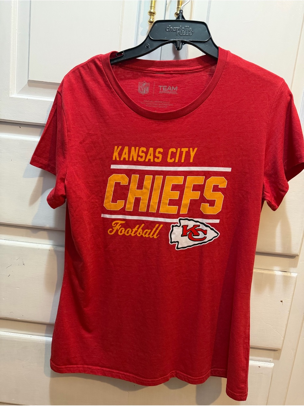 Kansas City Chiefs Football T Shirt Ladies L Red NFL Apparrel Pre Owned